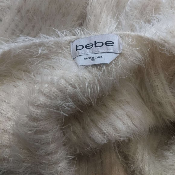Bebe V Neck Fuzzy Sweater - Picture 6 of 7